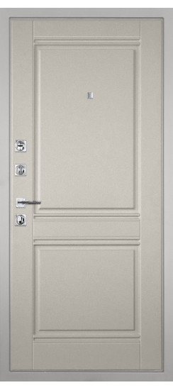Дверь Гранит Пиано Белая | Внешняя МДФ-панель и наличники: цвет «Белый», 10мм