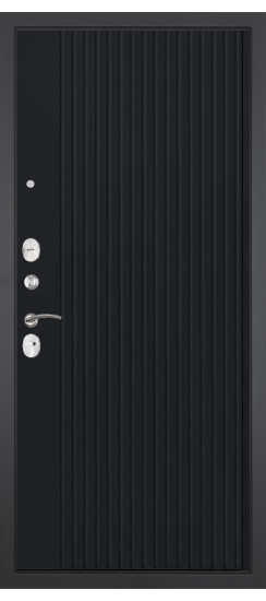 Дверь Гранит Лира | Внешняя МДФ-панель и наличники: цвет «Бетон темный», 10мм.