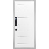 Дверь Гранит Пиано Смарт Белая | Внешняя МДФ-панель и наличники: цвет «Белый», 10мм