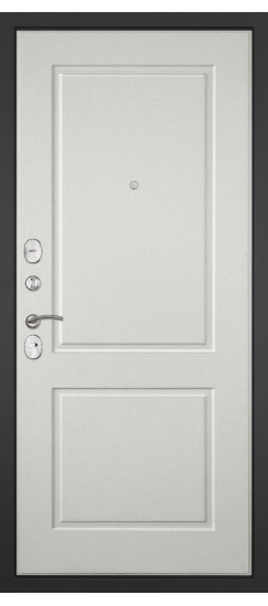 Дверь Гранит Лира | Внешняя МДФ-панель и наличники: цвет «Бетон темный», 10мм.