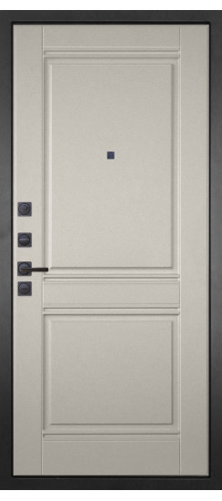 Дверь Гранит Нанорельеф | Внешняя МДФ-панель и наличники: цвет «Смоки софт», 10мм