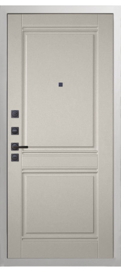 Дверь Гранит Вайт | Внешняя МДФ-панель и наличники: цвет «Белый», 10мм