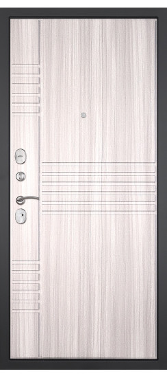 Дверь Гранит Лира | Внешняя МДФ-панель и наличники: цвет «Бетон темный», 10мм.