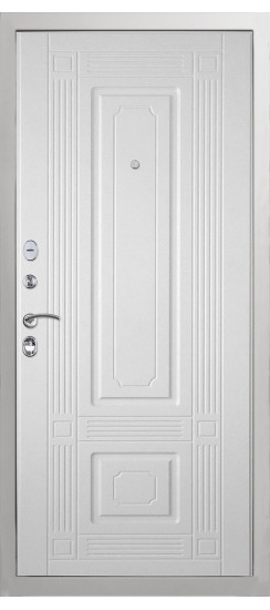 Дверь Гранит Лира Белая | Внешняя МДФ-панель и наличники: цвет «Белый», 10мм.