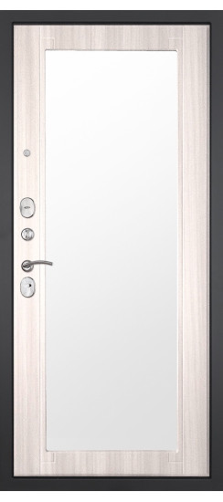 Дверь Гранит Лира | Внешняя МДФ-панель и наличники: цвет «Бетон темный», 10мм.