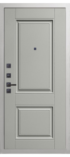 Дверь Гранит Вайт | Внешняя МДФ-панель и наличники: цвет «Белый», 10мм