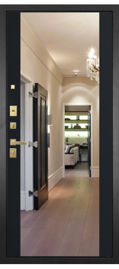 Дверь Гранит Ардеко | Внешняя МДФ-панель и наличники: цвет «Квазар черный», 10мм