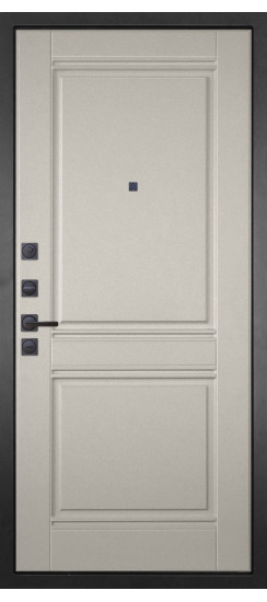 Дверь Гранит Симметрия | Внешняя МДФ-панель и наличники: цвет «Черный Графит»