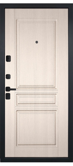 Дверь Гранит Геометрия | Внешняя МДФ-панель и наличники: цвет «Черный Крап», 16мм