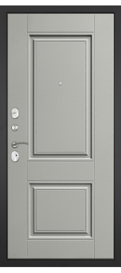 Дверь Гранит Лира | Внешняя МДФ-панель и наличники: цвет «Бетон темный», 10мм.