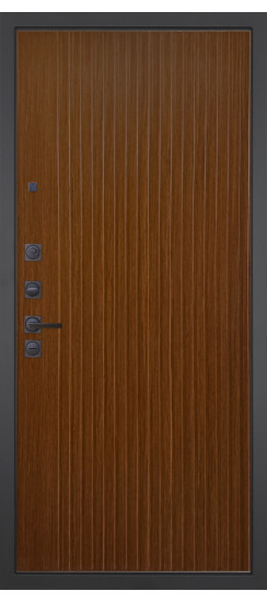 Дверь Гранит Симметрия | Внешняя МДФ-панель и наличники: цвет «Черный Графит»