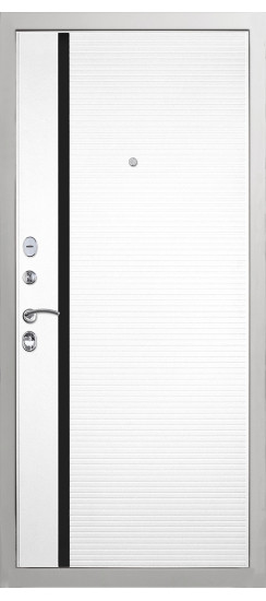 Дверь Гранит Лира Белая | Внешняя МДФ-панель и наличники: цвет «Белый», 10мм.