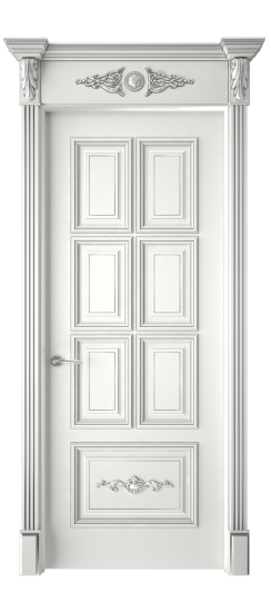 Багет 10.1 ДГ | Белая эмаль патина серебро