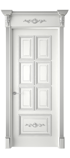 Багет 10.1 ДГ | Белая эмаль патина серебро