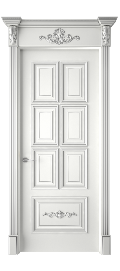 Багет 10.1 ДГ | Белая эмаль патина серебро