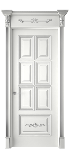 Багет 10.1 ДГ | Белая эмаль патина серебро