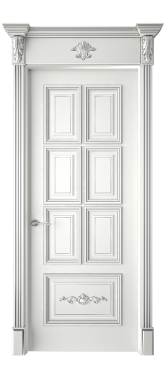 Багет 10.1 ДГ | Белая эмаль патина серебро