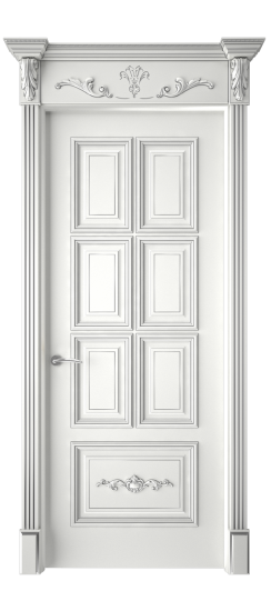 Багет 10.1 ДГ | Белая эмаль патина серебро