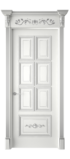 Багет 10.1 ДГ | Белая эмаль патина серебро