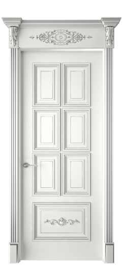 Багет 10.1 ДГ | Белая эмаль патина серебро