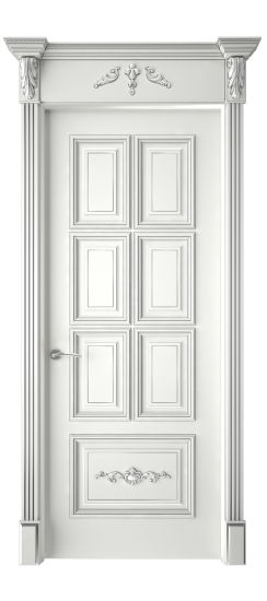 Багет 10.1 ДГ | Белая эмаль патина серебро