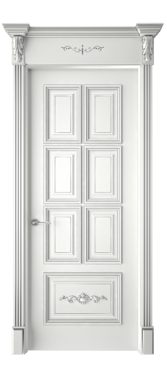 Багет 10.1 ДГ | Белая эмаль патина серебро