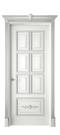 Багет 10.1 ДГ | Белая эмаль патина серебро