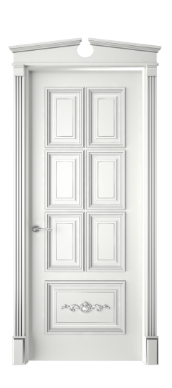 Багет 10.1 ДГ | Белая эмаль патина серебро