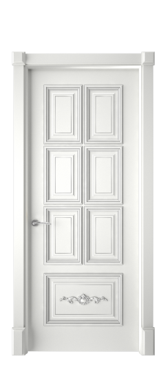 Багет 10.1 ДГ | Белая эмаль патина серебро