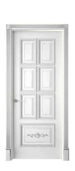 Багет 10.1 ДГ | Белая эмаль патина серебро