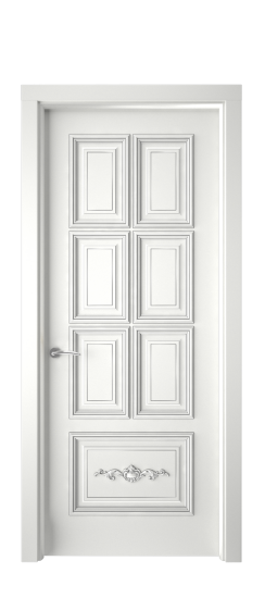 Багет 10.1 ДГ | Белая эмаль патина серебро