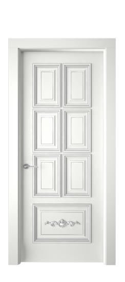 Багет 10.1 ДГ | Белая эмаль патина серебро