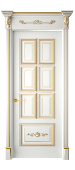 Багет 10.1 ДГ | Белая эмаль патина золото