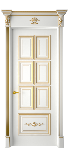 Багет 10.1 ДГ | Белая эмаль патина золото