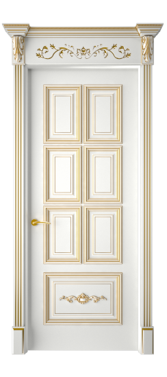 Багет 10.1 ДГ | Белая эмаль патина золото