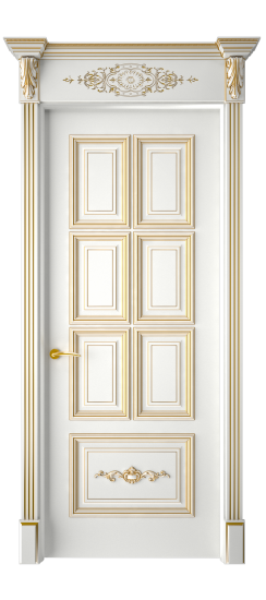 Багет 10.1 ДГ | Белая эмаль патина золото