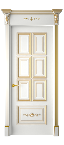 Багет 10.1 ДГ | Белая эмаль патина золото