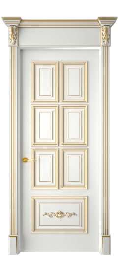 Багет 10.1 ДГ | Белая эмаль патина золото