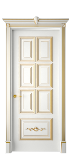 Багет 10.1 ДГ | Белая эмаль патина золото