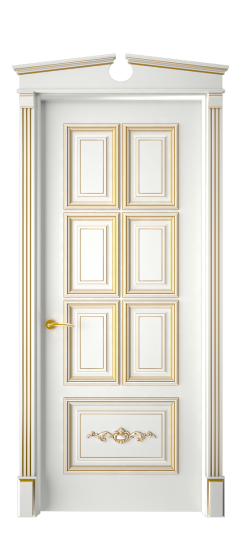 Багет 10.1 ДГ | Белая эмаль патина золото