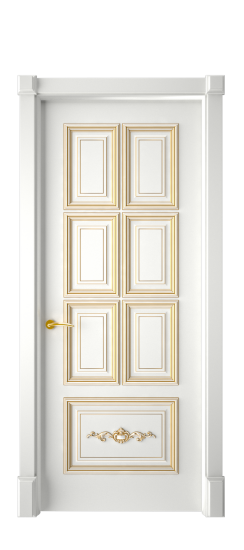 Багет 10.1 ДГ | Белая эмаль патина золото