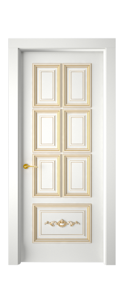 Багет 10.1 ДГ | Белая эмаль патина золото