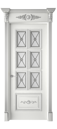 Багет 10.1 ДО | Белая эмаль патина серебро