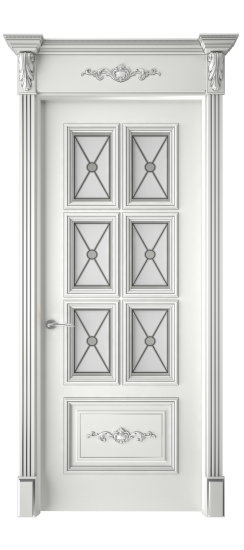 Багет 10.1 ДО | Белая эмаль патина серебро