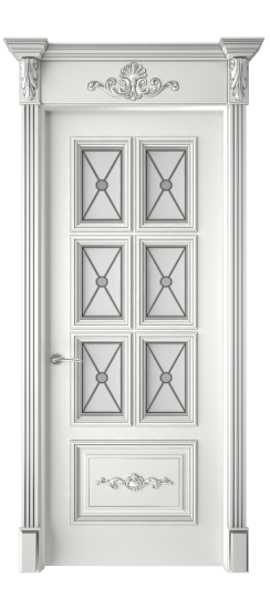 Багет 10.1 ДО | Белая эмаль патина серебро