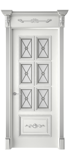 Багет 10.1 ДО | Белая эмаль патина серебро