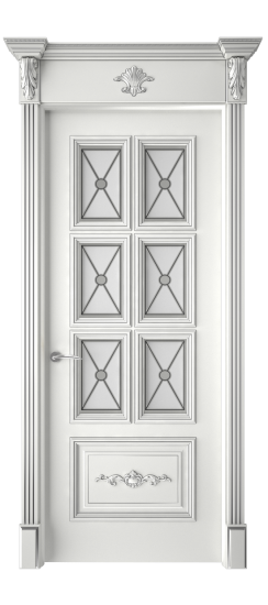 Багет 10.1 ДО | Белая эмаль патина серебро