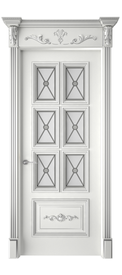 Багет 10.1 ДО | Белая эмаль патина серебро