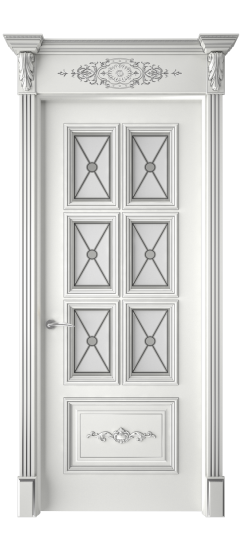 Багет 10.1 ДО | Белая эмаль патина серебро