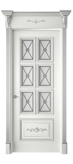 Багет 10.1 ДО | Белая эмаль патина серебро